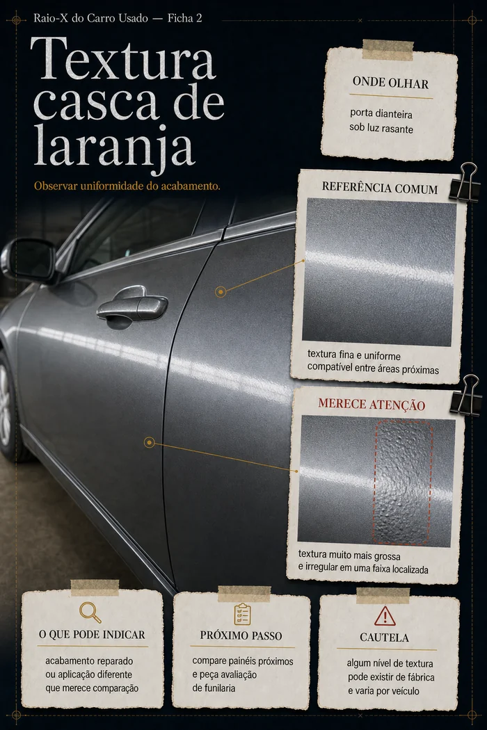 Ficha sobre textura casca de laranja na pintura