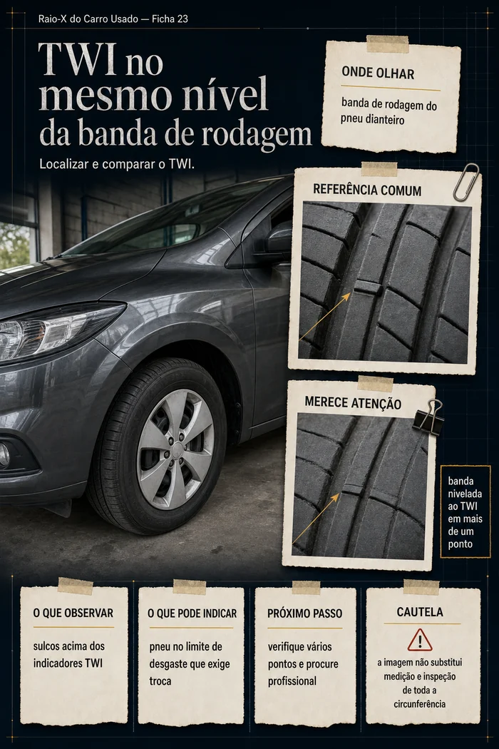 Ficha sobre o TWI no mesmo nível da banda de rodagem